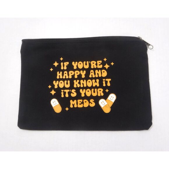 Black Canvas Toiletry Bag w/ Orange - Picture 1 of 4
